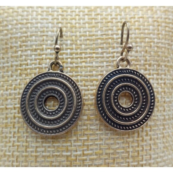 2 Piece Fashion Jewelry Set Dangle Pendant Necklace & Matching Disc Earrings - Picture 6 of 7